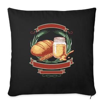 sourdough Bread Baking Baker Sourdough Starter Jar - Sofa pillowcase 17,3'' x 17,3'' (45 x 45 cm) - black - Front
