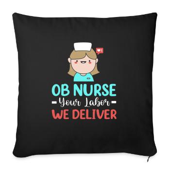 Pregnancy Hospital Nurse - Sofa pillowcase 17,3'' x 17,3'' (45 x 45 cm) - black - Front