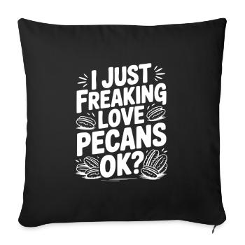 J’adore vraiment les noix de pécan, d’accord ? - Housse de coussin décorative 45 x 45 cm - noir - Devant
