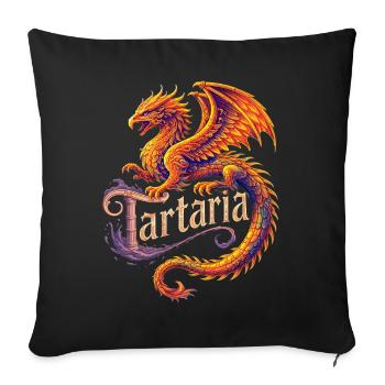 Hartaria Feuerdrache - Sofakissenbezug 45 x 45 cm - Schwarz - Vorne