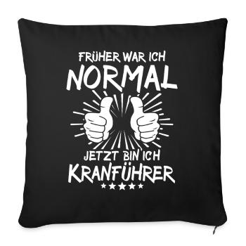Crane operator - Sofa pillowcase 17,3'' x 17,3'' (45 x 45 cm) - black - Front