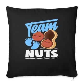 Team Nuts Funny Gender Reveal Boy - Sofa pillowcase 17,3'' x 17,3'' (45 x 45 cm) - black - Front