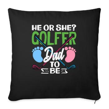 Révélation du sexe du père golfeur - Housse de coussin décorative 45 x 45 cm - noir - Devant