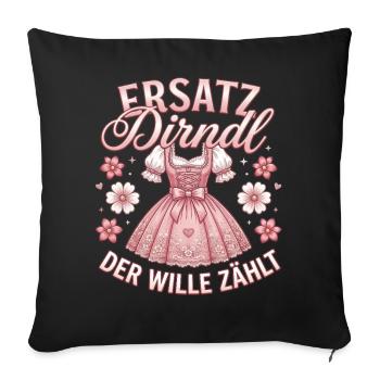 Traditional T-Shirt Women's Traditional Shirt Dirndl Shirt - Sofa pillowcase 17,3'' x 17,3'' (45 x 45 cm) - black - Front
