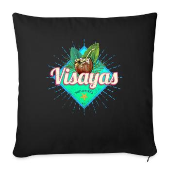 Visayas Philippinen Kokosnuss Filipino Souvenir - Housse de coussin décorative 45 x 45 cm - noir - Devant