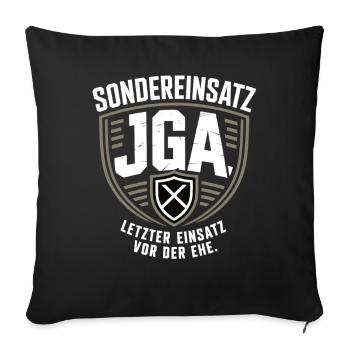 Special operation bachelor party – Last mission before marriage - Sofa pillowcase 17,3'' x 17,3'' (45 x 45 cm) - black - Front