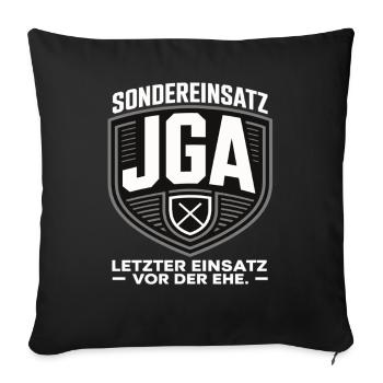 Special operation bachelor party – Last mission before marriage - Sofa pillowcase 17,3'' x 17,3'' (45 x 45 cm) - black - Front