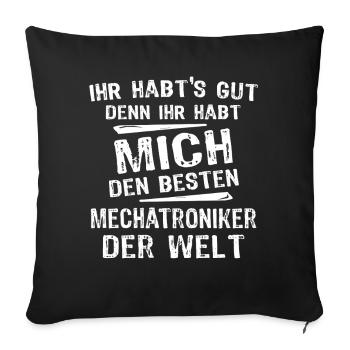 Mechatronics Technician - Sofa pillowcase 17,3'' x 17,3'' (45 x 45 cm) - black - Front