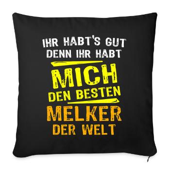 Melker Geschenk - Sofakissenbezug 45 x 45 cm - Schwarz - Vorne