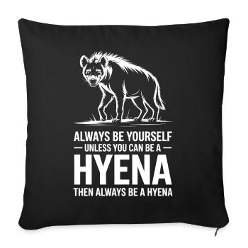 Paroles de la hyène Hyène Drôle de cadeau de hyène - Housse de coussin décorative 45 x 45 cm - noir - Devant