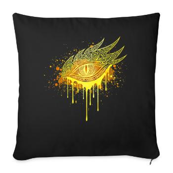 Mystic Eye Gold Edition – Urban Street Art Auge - Sofa pillowcase 17,3'' x 17,3'' (45 x 45 cm) - black - Front