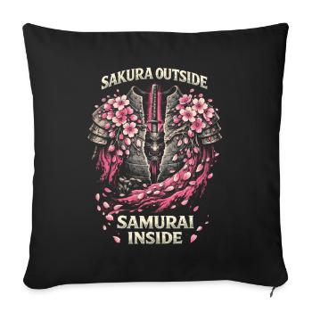 Cherry Blossom Sakura Cherry Blossom - Sofa pillowcase 17,3'' x 17,3'' (45 x 45 cm) - black - Front
