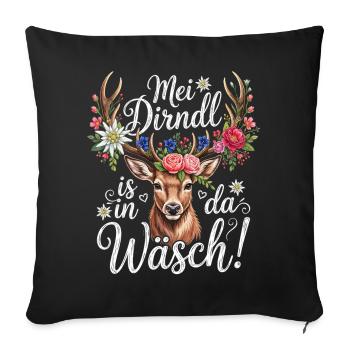 Chemise Dirndl de remplacement Haut traditionnel pour femmes - Housse de coussin décorative 45 x 45 cm - noir - Devant