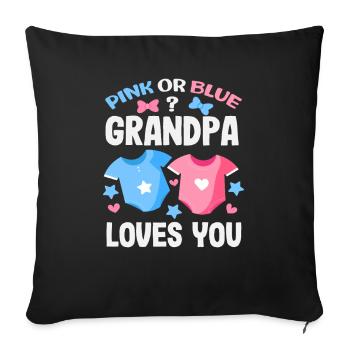 Pink Oder Blau Opa Liebt Dich Reveal - Sofakissenbezug 45 x 45 cm - Schwarz - Vorne