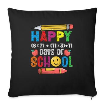 100 Days School Math Equation Formula - Sofa pillowcase 17,3'' x 17,3'' (45 x 45 cm) - black - Front