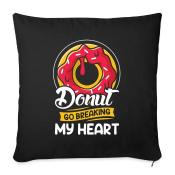 Restauration rapide en donuts - Housse de coussin décorative 45 x 45 cm - noir - Devant