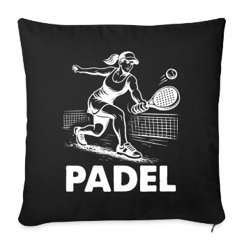 Padel Player Silhouette Sportsman Court Outfit - Sofa pillowcase 17,3'' x 17,3'' (45 x 45 cm) - black - Front