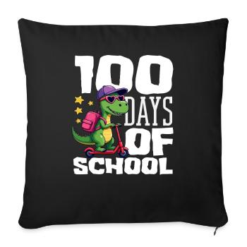 100 Tage Schule Dinosaurier Roller - Sofakissenbezug 45 x 45 cm - Schwarz - Vorne