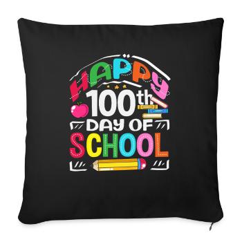 Happy 100 Days School Colorful Design - Sofa pillowcase 17,3'' x 17,3'' (45 x 45 cm) - black - Front