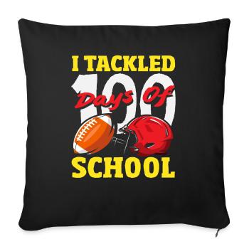 100 Days School Football Sport Design - Sofa pillowcase 17,3'' x 17,3'' (45 x 45 cm) - black - Front