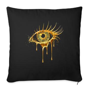 Eye in gold look - Sofa pillowcase 17,3'' x 17,3'' (45 x 45 cm) - black - Front
