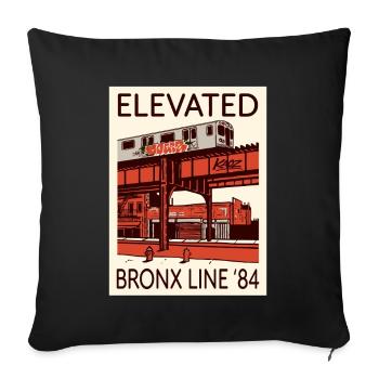 Elevated Bronx Line 84 Graphic - Sofa pillowcase 17,3'' x 17,3'' (45 x 45 cm) - black - Front