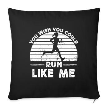 Marathonien, j’aimerais pouvoir courir comme moi - Housse de coussin décorative 45 x 45 cm - noir - Devant
