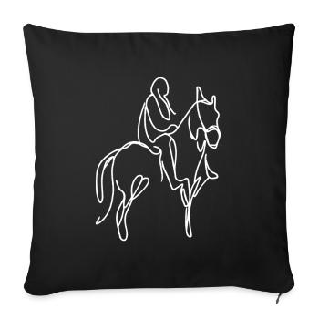 Horsemanship Skizze - Sofakissenbezug 45 x 45 cm - Schwarz - Vorne