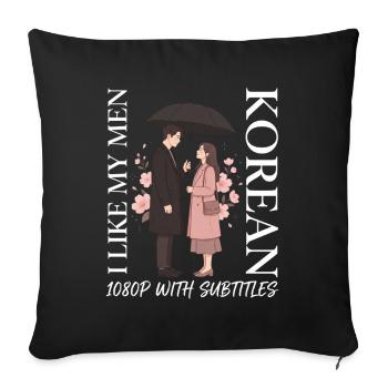 K-Drama Produits dérivés Coréens K-Pop Drame - Housse de coussin décorative 45 x 45 cm - noir - Devant