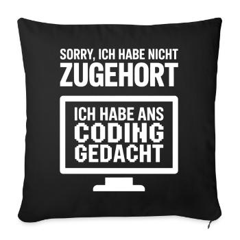 Pensée de codage - Housse de coussin décorative 45 x 45 cm - noir - Devant