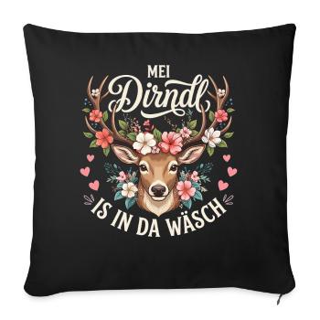 Trachtenshirt Damen Dirndl Chemise Trachten Topteil - Housse de coussin décorative 45 x 45 cm - noir - Devant