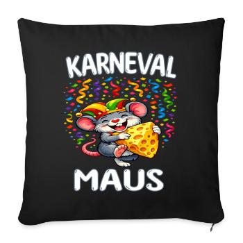 Karneval Maus Käse Karneval Maus Köstum - Sofakissenbezug 45 x 45 cm - Schwarz - Vorne