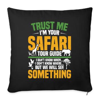  Safari Tour Guide Vacation Travel Costume Safari - Sofa pillowcase 17,3'' x 17,3'' (45 x 45 cm) - black - Front