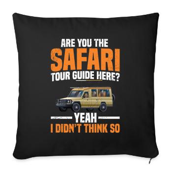 Guide touristique africain de safari Voyage Touriste - Housse de coussin décorative 45 x 45 cm - noir - Devant
