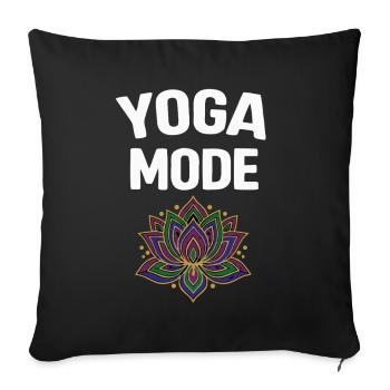 Yoga Mode On Lotus Flower - Sofa pillowcase 17,3'' x 17,3'' (45 x 45 cm) - black - Front