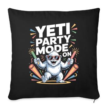 Yeti Party Mode – Funny Party Monster - Sofa pillowcase 17,3'' x 17,3'' (45 x 45 cm) - black - Front