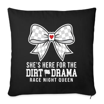 Dirt Drama Race Night Queen Bow - Sofa pillowcase 17,3'' x 17,3'' (45 x 45 cm) - black - Front