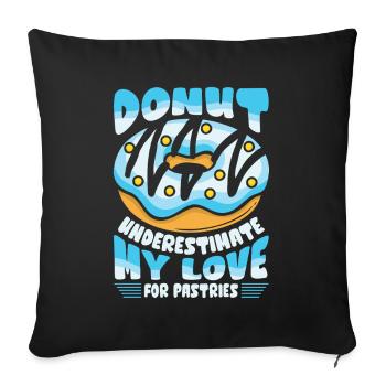 Restauration rapide en donuts - Housse de coussin décorative 45 x 45 cm - noir - Devant