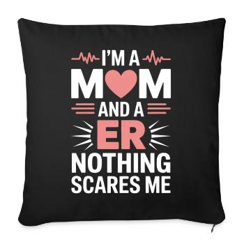 Cadeau des proverbes des urgences pour les aidants - Housse de coussin décorative 45 x 45 cm - noir - Devant