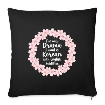 Drame coréen K-Drama Lover Kdrama - Housse de coussin décorative 45 x 45 cm - noir - Devant