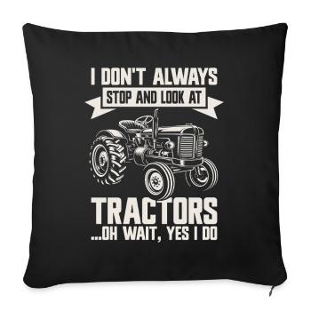 Tractor Farmer Farm Farming - Sofa pillowcase 17,3'' x 17,3'' (45 x 45 cm) - black - Front