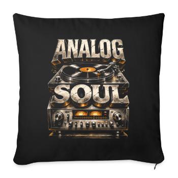Vinyl Collector Record Collector Analog Soul - Sofa pillowcase 17,3'' x 17,3'' (45 x 45 cm) - black - Front
