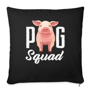 Équipe Pigs Équipe Ferme d’équipe - Housse de coussin décorative 45 x 45 cm - noir - Devant