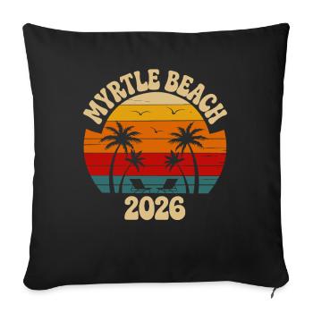 Myrtle Beach Retro Sunset 2026 - Sofa pillowcase 17,3'' x 17,3'' (45 x 45 cm) - black - Front