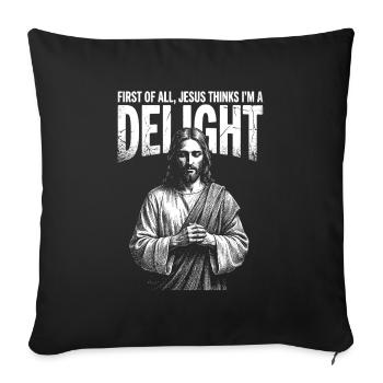 Chemise portrait de Jésus Délice - Housse de coussin décorative 45 x 45 cm - noir - Devant