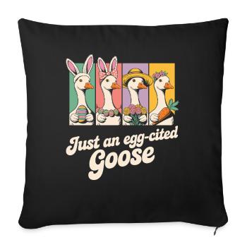 Juste un œuf cité aux panneaux d’oie - Housse de coussin décorative 45 x 45 cm - noir - Devant