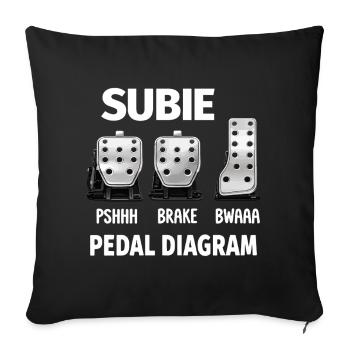 Diagramme de pédale de Subie - Housse de coussin décorative 45 x 45 cm - noir - Devant