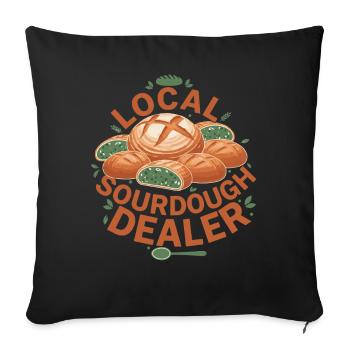 Local Sourdough Dealer Bread Baking Baker - Sofa pillowcase 17,3'' x 17,3'' (45 x 45 cm) - black - Front