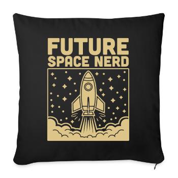 Future Space Nerd Space Rocket Launch - Sofa pillowcase 17,3'' x 17,3'' (45 x 45 cm) - black - Front