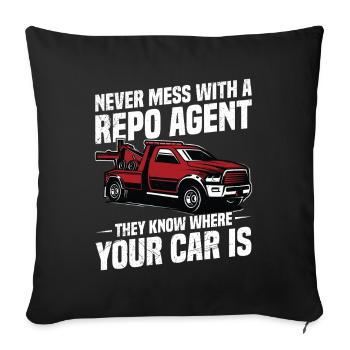 Agent de récupération de voitures de la police Friends - Housse de coussin décorative 45 x 45 cm - noir - Devant